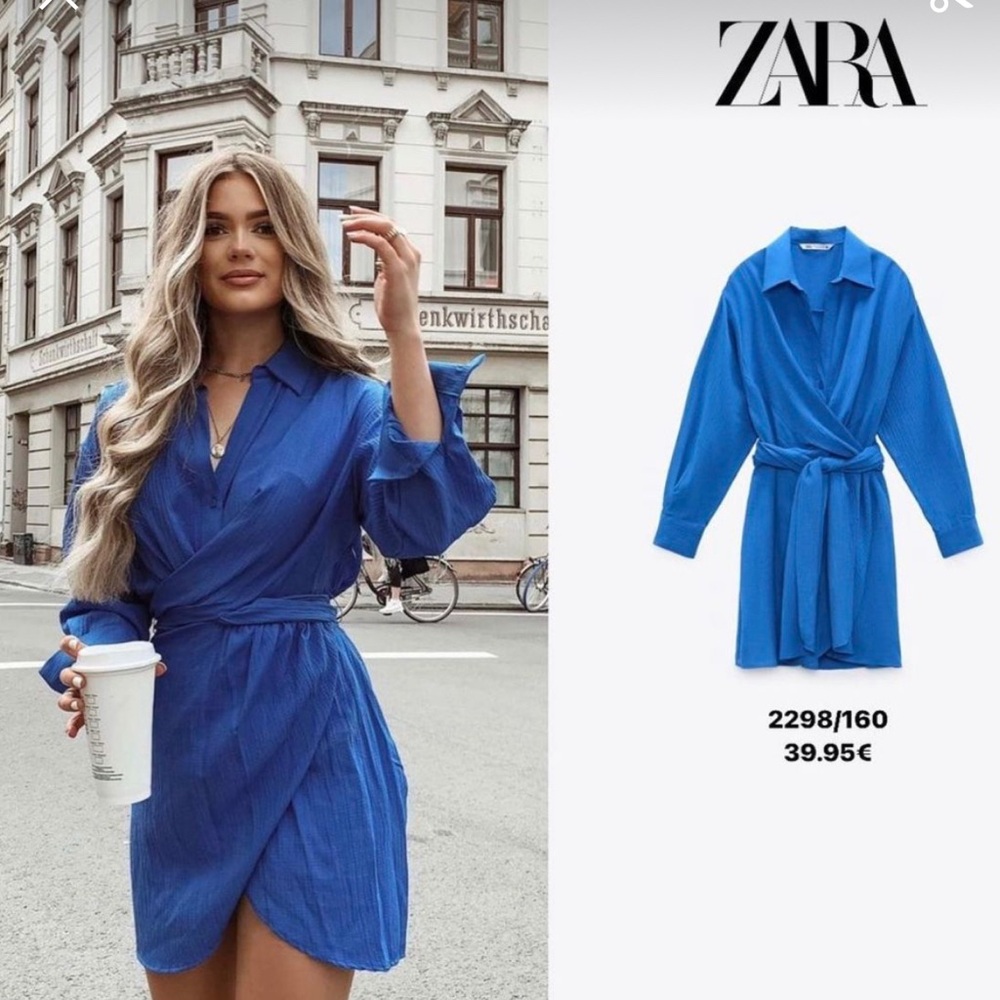 NWT Zara Black Belted Mini Dress Size M